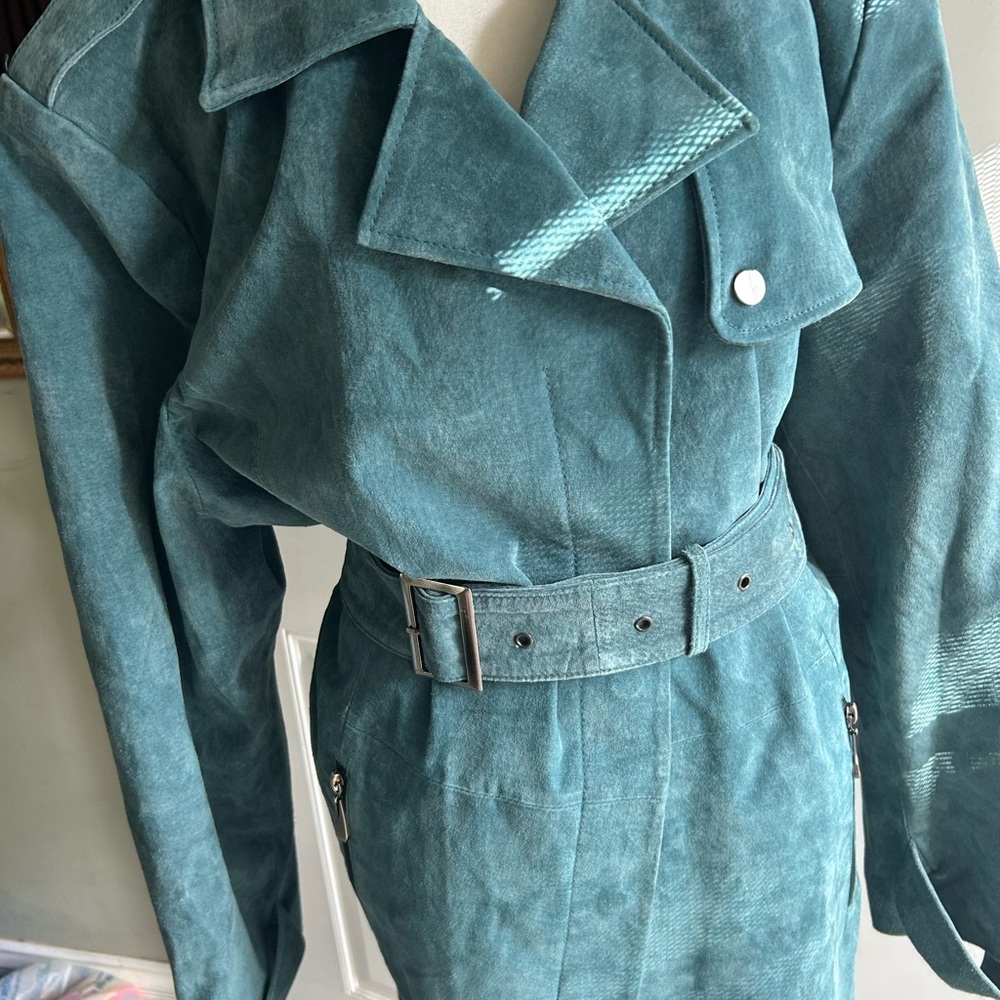 Chic Teal Women's Trench Coat